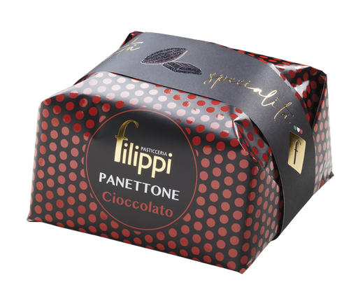 Pasticceria Filippi - Panettone Speciale al Cioccolato Fondente senza Glassa Kg 1