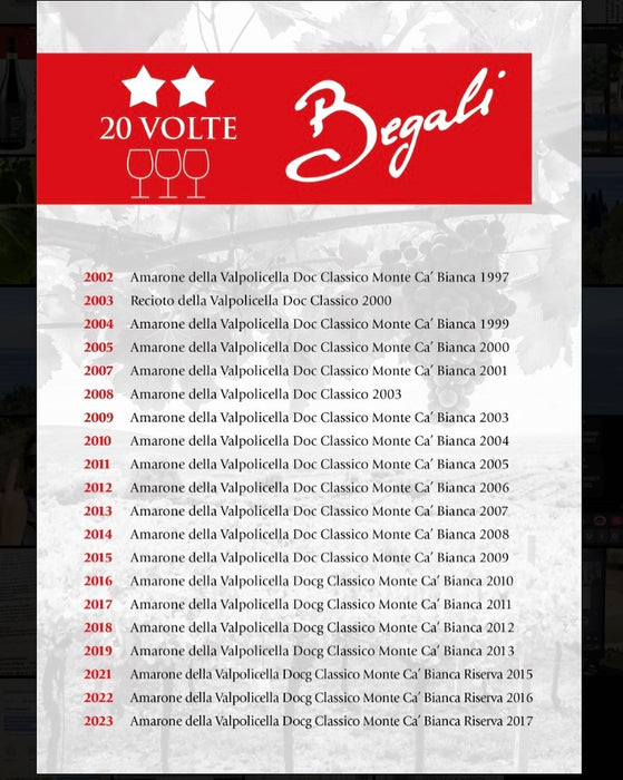 Cantina Begali - Amarone della Valpolicella DOCG Riserva “Monte Ca’ Bianca”