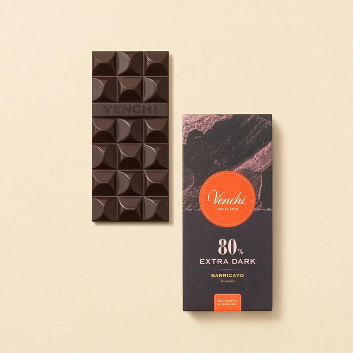 Venchi - Tavoletta Cioccolato Extra Fondente 80% Barricato g 70 - Senza Glutine