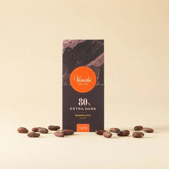 Venchi - Tavoletta Cioccolato Extra Fondente 80% Barricato g 70 - Senza Glutine