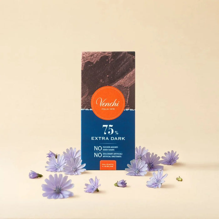 Venchi - Tavoletta cioccolato Extra Fondente 75% no zuccheri aggiunti g 70 - Senza Glutine