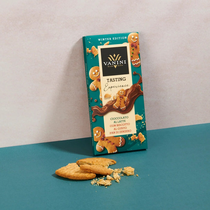 Vanini - Tavoletta Tasting Experience cioccolato al latte con biscotto al gusto pan di zucchero g 75 - Senza Glutine