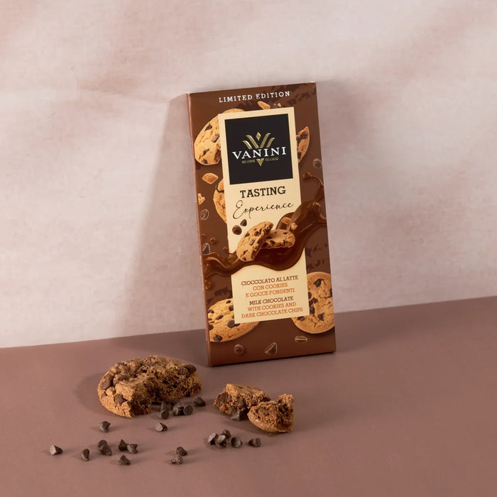Vanini - Tavoletta Tasting Experience cioccolato al latte con cookies e gocce fondenti g 75 - Senza Glutine