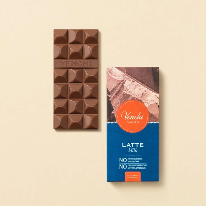 Venchi - Tavoletta cioccolato al latte no zuccheri aggiunti g 70 - Senza Glutine