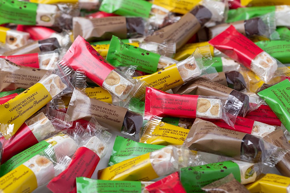 Antica Torroneria Piemontese - Torroncini Morbidi con Nocciole Kg 1 - Senza glutine