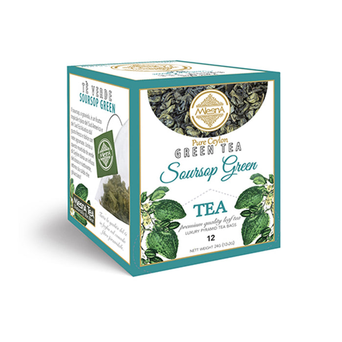 Mlesna Tea Ceylon - Soursop Green Tea - Tè Verde alla Graviola 12 filtri piramidali