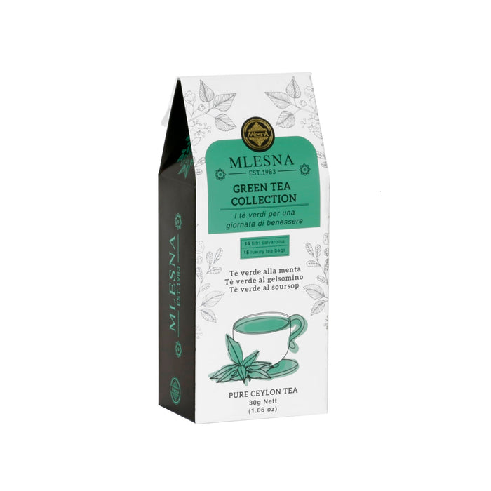 Mlesna Tea Ceylon - Tea Green Collection - Tè verdi assortiti per la giornata 15 filtri