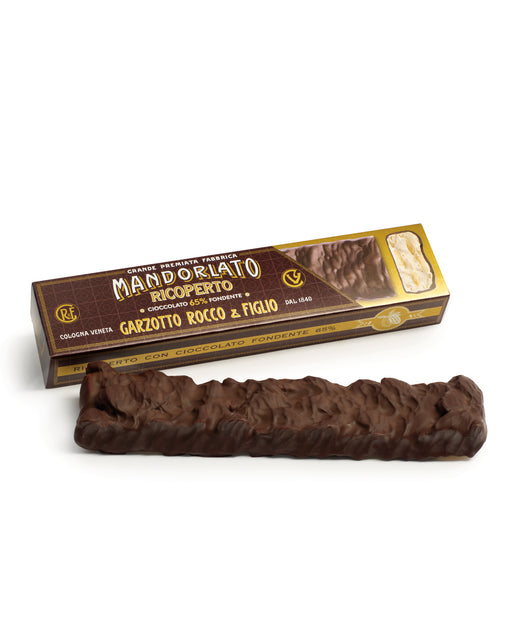 Garzotto - Stecca Mandorlato di Cologna Veneta Ricoperta di Cioccolato Fondente g 180