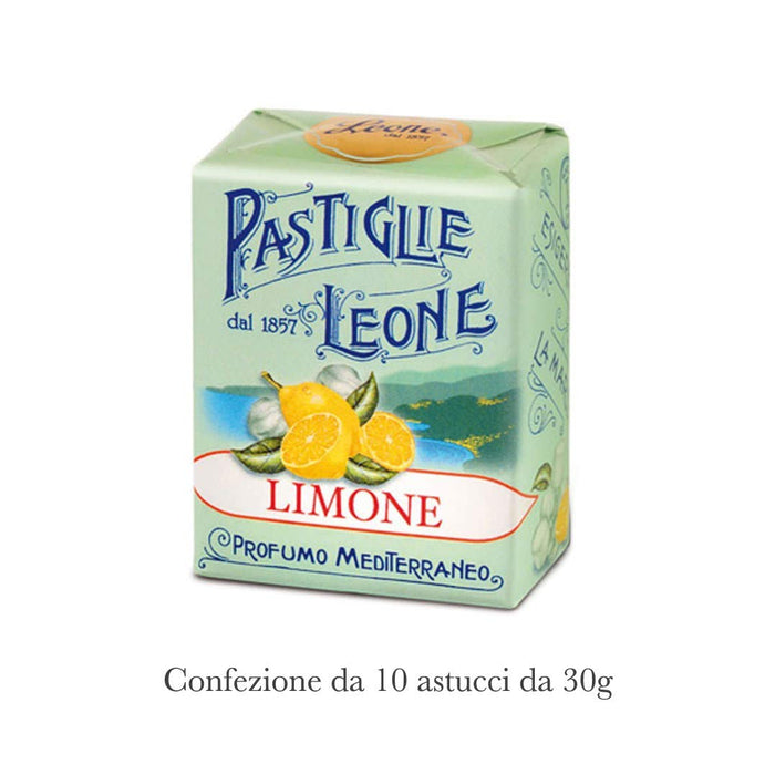 10 Scatolette Pastiglie Leone Limone da 30g