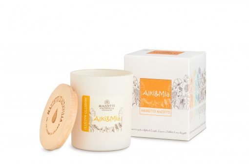 Confezione Regalo con Liquore Amaretto, 2 Bicchieri, Candela profumata | Mazzetti d'Altavilla