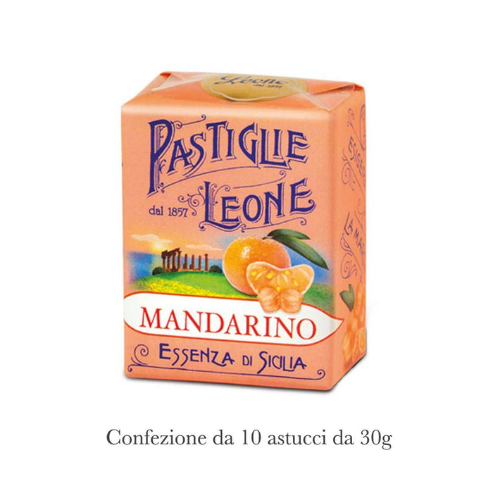10 Scatolette Pastiglie Leone Mandarino da 30g