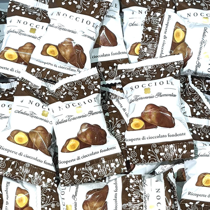 Antica Torroneria Piemontese - 4 Nocciole Ricoperte Cioccolato Fondente