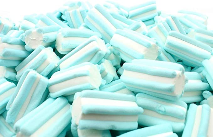 Marshmallow Cotone striato bianco azzurro kg 1 - Senza Glutine